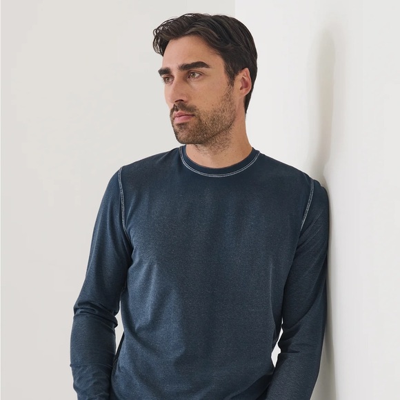 Patrick Assaraf Signature Vintage Wash Long Tee - Picture 1 of 5